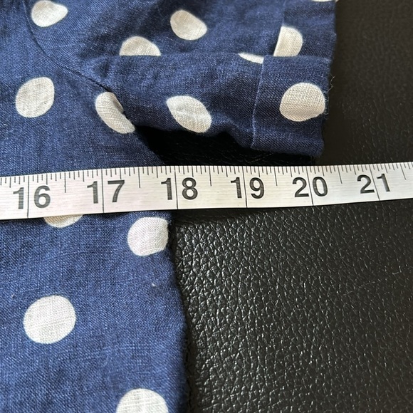 Anthropologie Maeve Polka Dot Printed Buttondown Surf Shirt Navy White Sz XS - Picture 12 of 13
